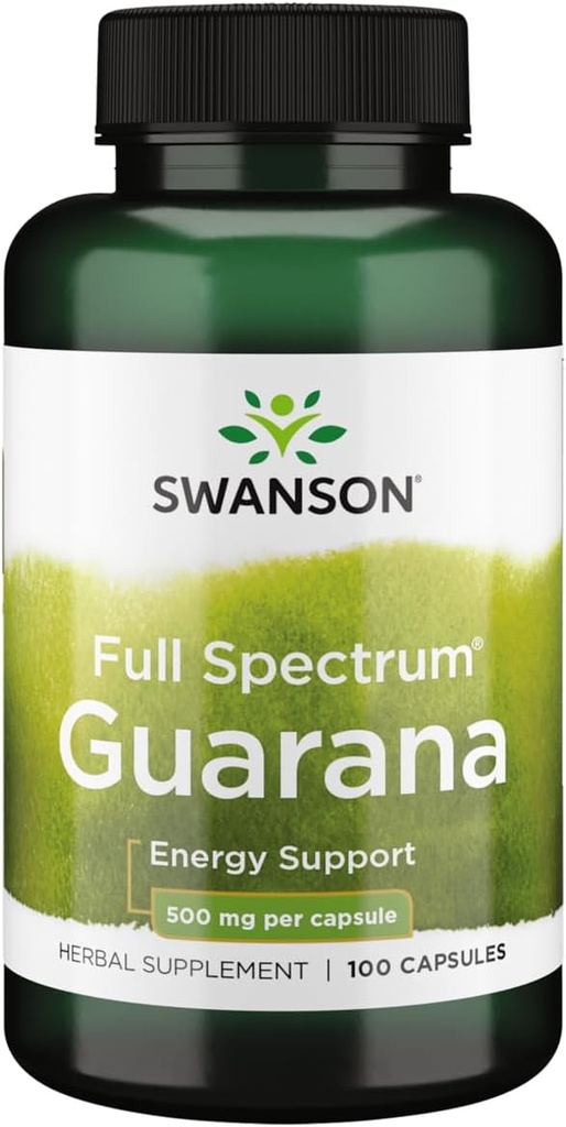 Swanson Guarana 500 Milligrams 100 Capsules