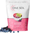 One Sol Lean Plant Based Protein Powder, Pea & Brown Rice Protein, Low Carb, Vegan Friendly - Γλουτένη, Λακτόζη, & Χωρίς σόγια - Όχι Προστιθέμενη Ζάχαρη, Μη ΓΤΟ, Καθαρή Διατροφή, Χωρίς Μπλόφα (Acai Berry Blast)