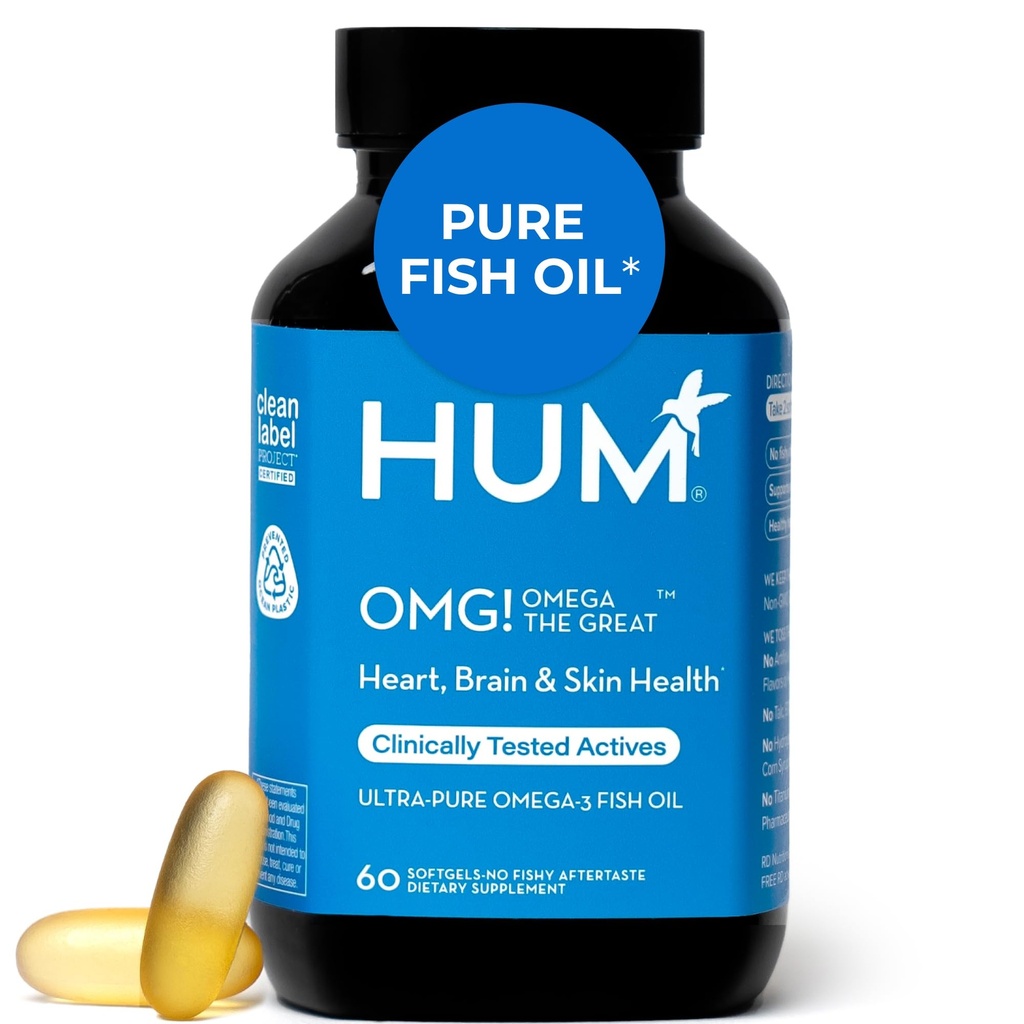 ΧΑΜ ΟΜΓ! Ωμέγα Το Μεγάλο Τριπλό Ωμέγα 3 Fish Oil Συμπλήρωμα για γυναίκες & άνδρες με βιταμίνη Ε, DHA & EPA, Δερματική Φροντίδα & Δερμάτινο Τόνο Υποστήριξη για την Υγεία Καρδιάς & Εγκεφάλου, Χωρίς Γλουτένη, Μη ΓΤΟ, 60 Softgels