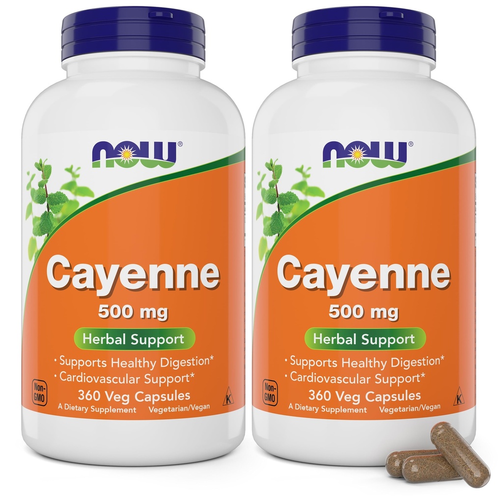 Τώρα Καγιέν (Capsicum annuum) 500 mg, 360 κάψουλες Veg (πακέτο των 2)