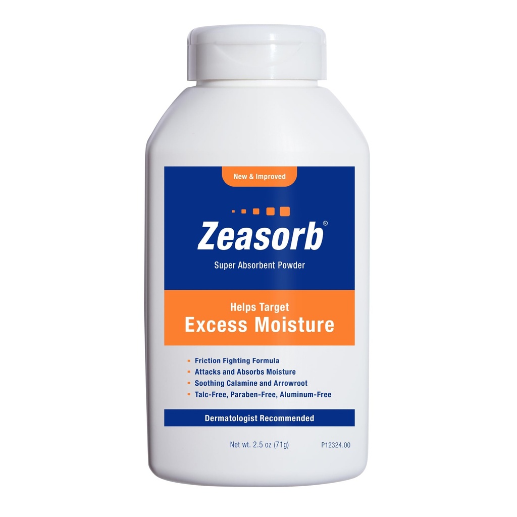 Zeasorb Πρόληψη, Super Absorbent υπερβολική σκόνη υγρασίας για την πρόληψη Chafing & Iching, 2,5 Oz
