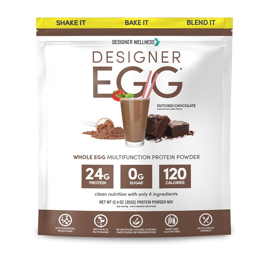 Σχεδιαστής Wellness, Designer Egg, Φυσικό αυγό Yolk & Λευκή πρωτεΐνη σκόνη, Κέτο και Παλαιοφιλική, χαμηλή θερμίδα, λιγότερο λίπος και χοληστερόλη, Ολλανδική σοκολάτα, 12,4 ουγγιά