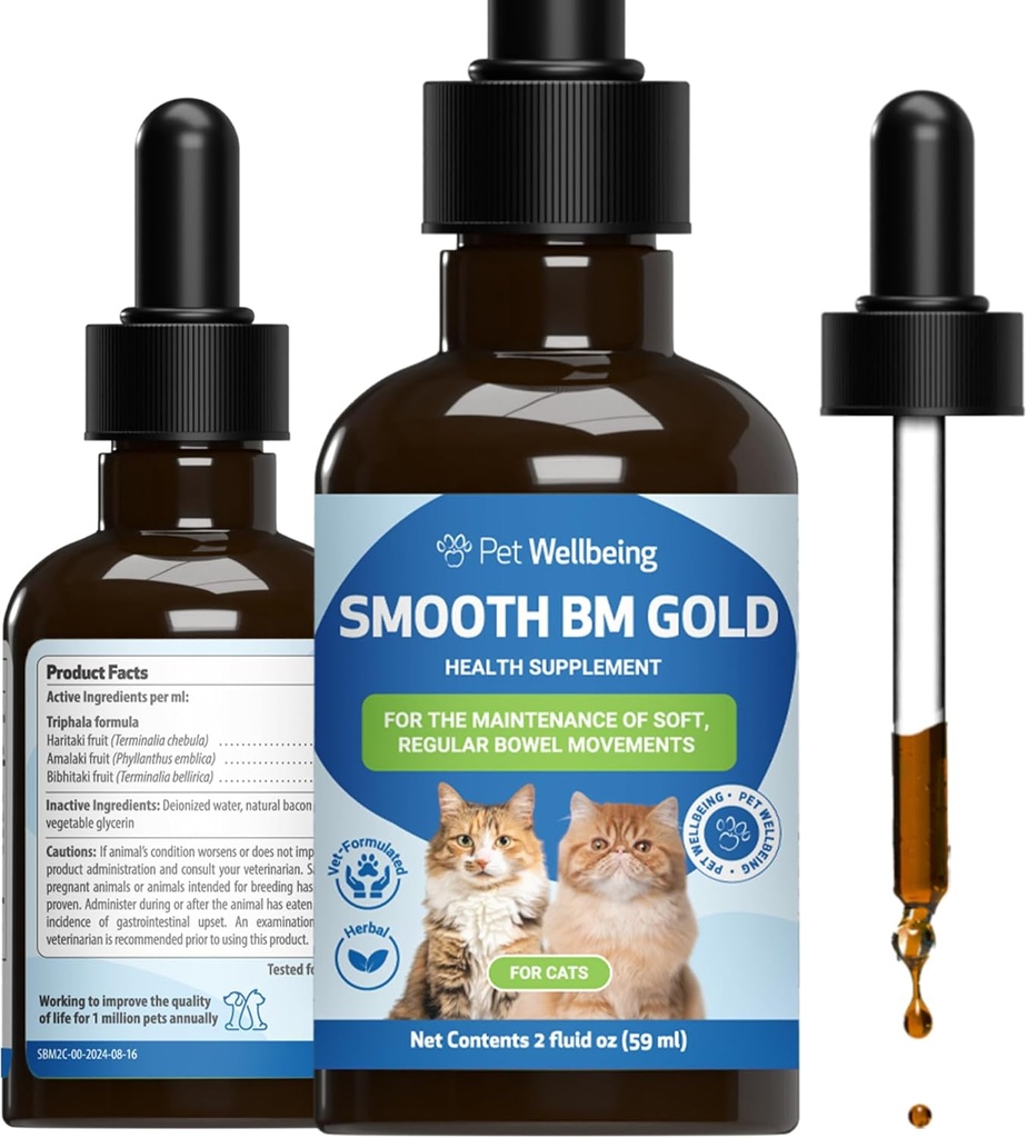 Pet Wellbeing Smooth BM Gold for Cats - Gentle Dispipation Relief for Felines - Φυσικό συμπλήρωμα βοτάνων 2 oz (59 ml)