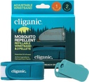Clignic Mosquito Repellent Pack (Wristband + 2 Refill Pellets) - Ρυθμιζόμενο, Φυσικό DEET-Free, Αιθέριο Έλαιο Εμπλουτισμένο