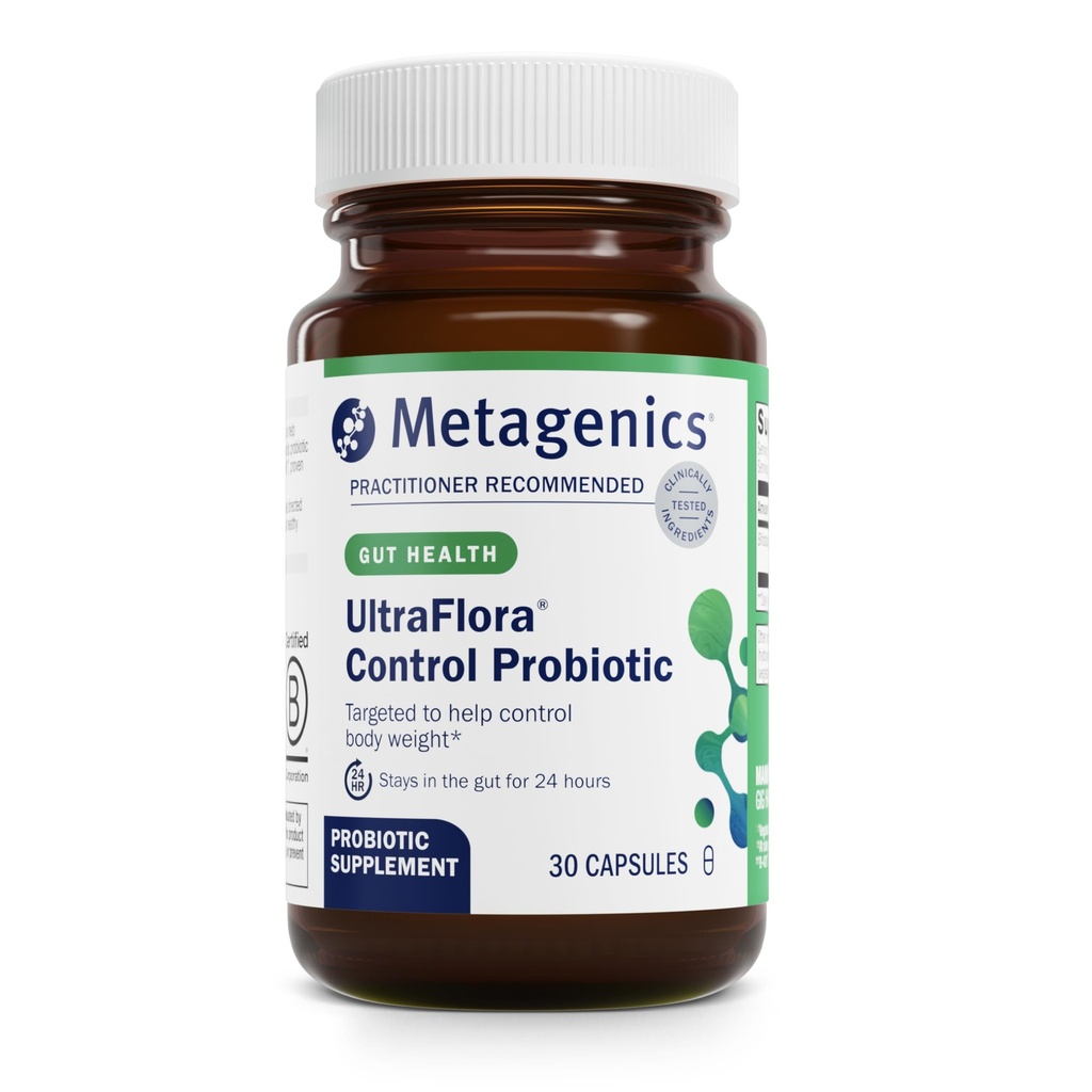 Metagenics UltraFlora Control Probiotic Supplement - Suffel-Stable Formula with Prebiotics - Υποστηρίζει Υγιεινό Microbiome Gut, Right Regulation & Bloating Relief* - 30 Services