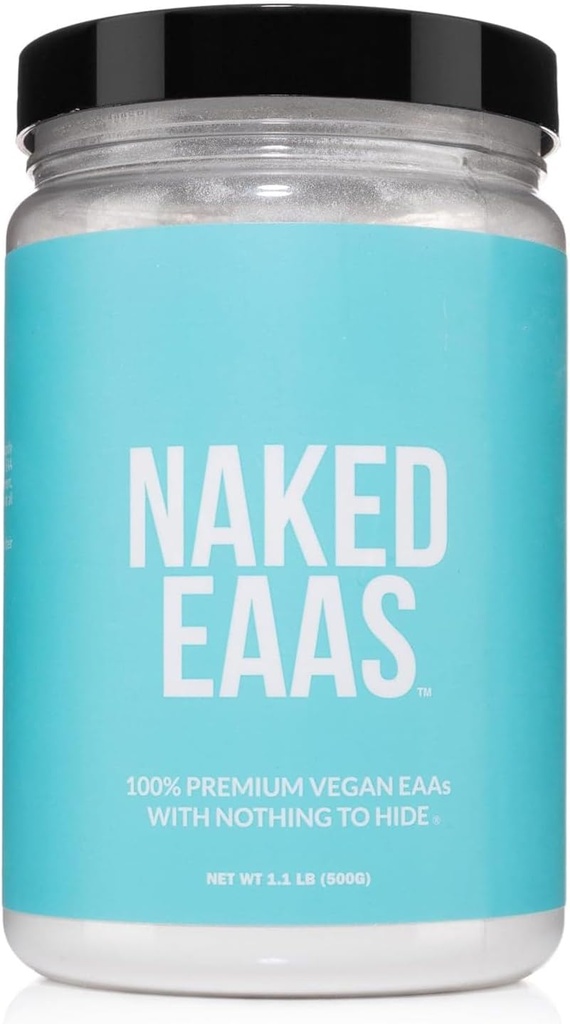 NAKED EAAs Amino Acids Powder - 50 μερίδες - Vegan Unflavred Essential Amino Acids 500 Grams - Στιγμιαίο Όλα τα φυσικά EAAs συμπλήρωμα σκόνης