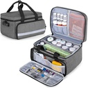 CURMIO Pill μπουκάλι Organizer Αποθήκευση, medication κουτί κλειδώματος για Pill Organizer και Ιατρικές προμήθειες, γκρι (Patented Design)