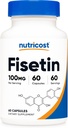 Κάψουλες Nutricost Fisetin 100mg, 60 Κάψουλες - Φυσικό Αντιοξειδωτικό Πολυφαινόλης - Μη ΓΤΟ, Χωρίς Γλουτένη, και Vegan Φιλικό συμπλήρωμα