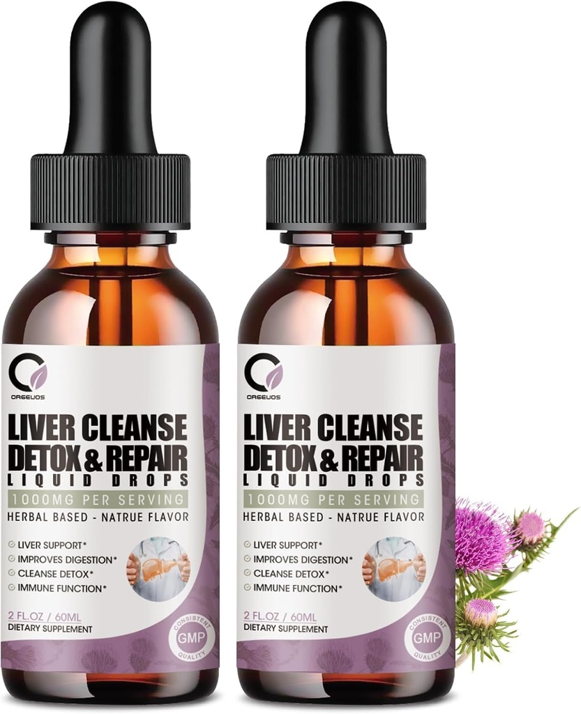 4 Fl Oz - Liver Cleanse Detox & Repair Liquid Drops - 1000mg Milk Thittle Extract Drops συμπλήρωμα για Liver Cleanse & Detox, Antioxidant, Digestive Υποστήριξη