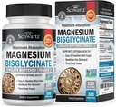 Magnesium Bisglycinate Chelated Supplement - High Absorption Magnesium Supplement for Muscle, Bone & Joint Support, Non-Laxative, Fully Buffered, Non-GMO, Maximum Bioavailability - 360 Capsules