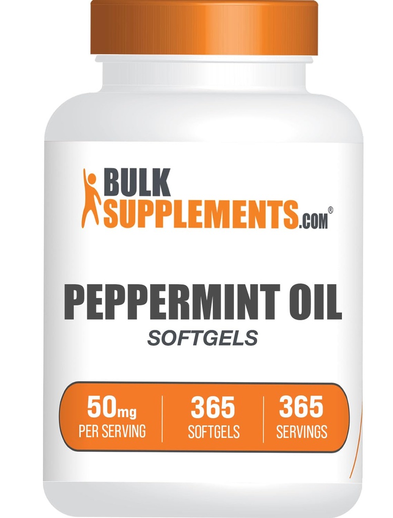 BulkSupplements.com Λάδι μέντας Softgels - Συμπλήρωμα μέντας, χάπια έλαιο μέντας, κάψουλες έλαιο μέντας 50mg - Χωρίς γλουτένη, 1 Softgel ανά υπηρεσία, 365 Count (Pack of 1)