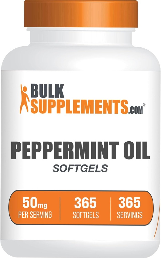 BulkSupplements.com Λάδι μέντας Softgels - Συμπλήρωμα μέντας, χάπια έλαιο μέντας, κάψουλες έλαιο μέντας 50mg - Χωρίς γλουτένη, 1 Softgel ανά υπηρεσία, 365 Count (Pack of 1)