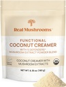Real Mushrooms Functional Coconut Creamer με Reishi, Lucuma & Ceylon Cinnamon – Βιολογικό, Γαλακτοκομικό-Δωρεάν – Vegan Coffee Creamer για Smoothies & Drinks – 90 Σερβιρίσματος Βιολογική Κρέμα Καρύδας σε σκόνη