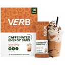 Verb Caffeinated Energy Bars Mocha Chip (26g, Pack of 16) 110 Calories | Delicious, Vegan, Gluten Free, Low Sugar, On-the Go Energy Bar Snack with 80mg Green Tea Caffeine, Only Real-Food Ingredients