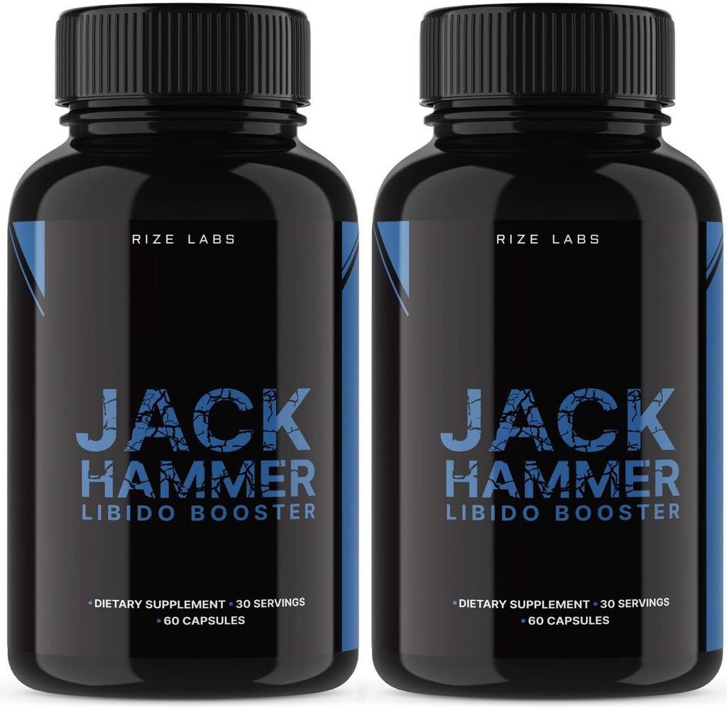 rize labs - Jack Hammer Libido Booster συμπλήρωμα για τους άνδρες, Ισχυρή όλα φυσική φόρμουλα για να βελτιώσει την απόδοση (120 κάψουλες)