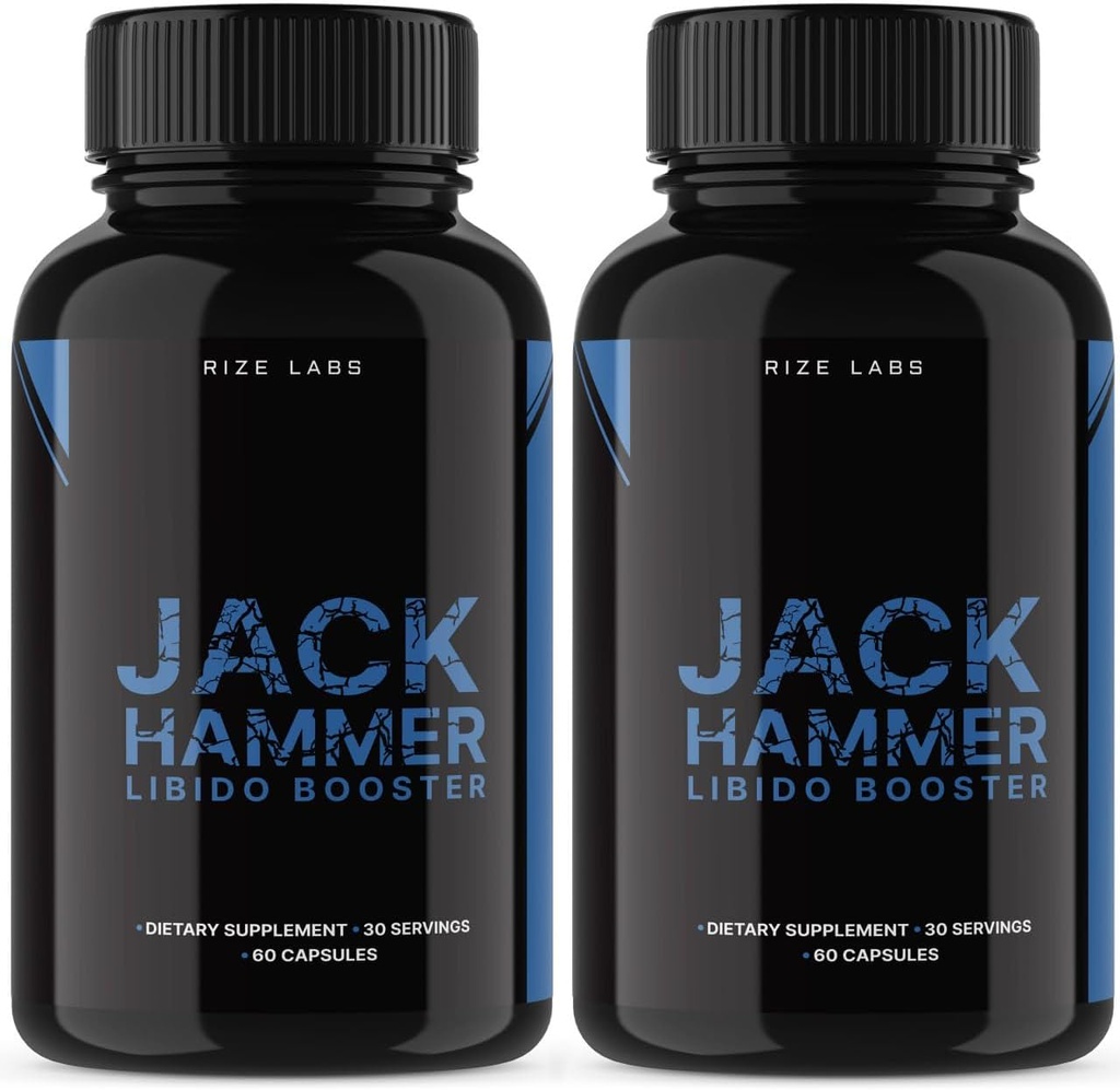 rize labs - Jack Hammer Libido Booster συμπλήρωμα για τους άνδρες, Ισχυρή όλα φυσική φόρμουλα για να βελτιώσει την απόδοση (120 κάψουλες)