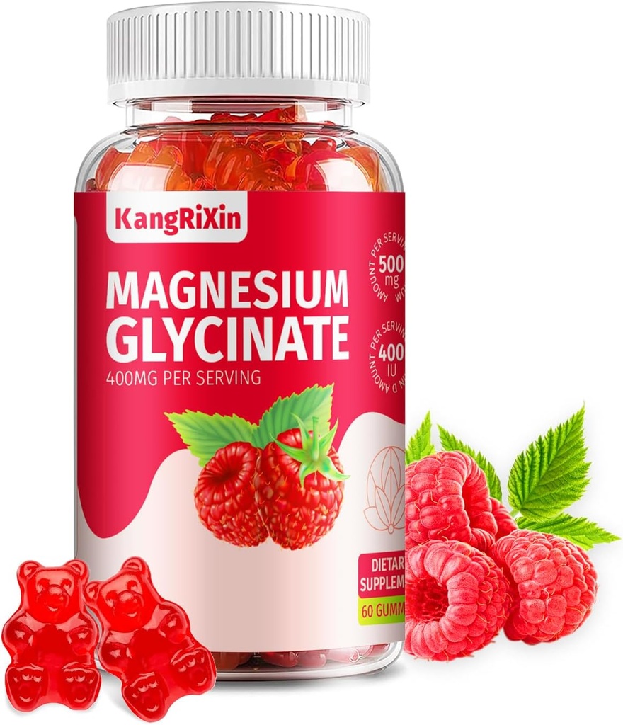 Γλυκινικό μαγνήσιο Gummies - Χωρίς ζάχαρη Συμπληρώματα μαγνησίου για ενήλικες και παιδιά, Υψηλής Απορρόφησης Gummies Μαγνήσιο Ζελατίνη Δωρεάν (60 Count (Pack of 1))