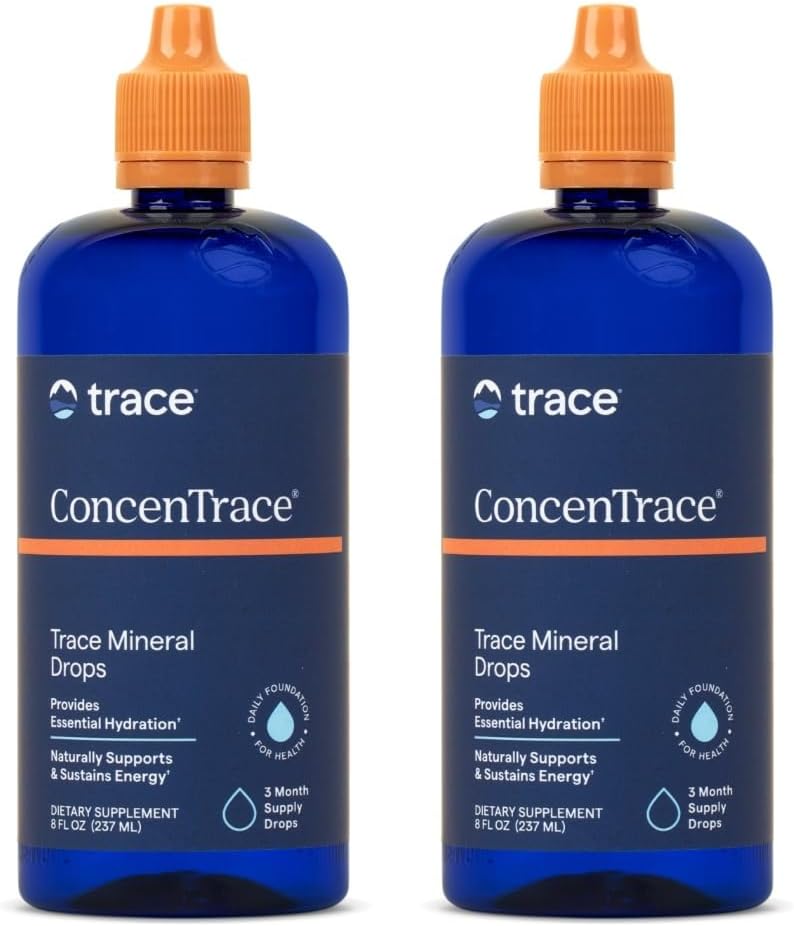 Trace Minerals ConcenTrace Trace Mineral Drops - Συμπλήρωμα Υγρού για Οστική & Κοινή Υποστήριξη - Βοηθήματα Ενυδάτωση & Ηλεκτρολυτική Αποκατάσταση - Άγευστη, 8 fl oz (192 Services)