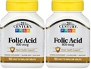 21ος αιώνας 800 mcg Folic Acid δισκία, Ποικιλία, 180 κόμης (πακέτο του 2)