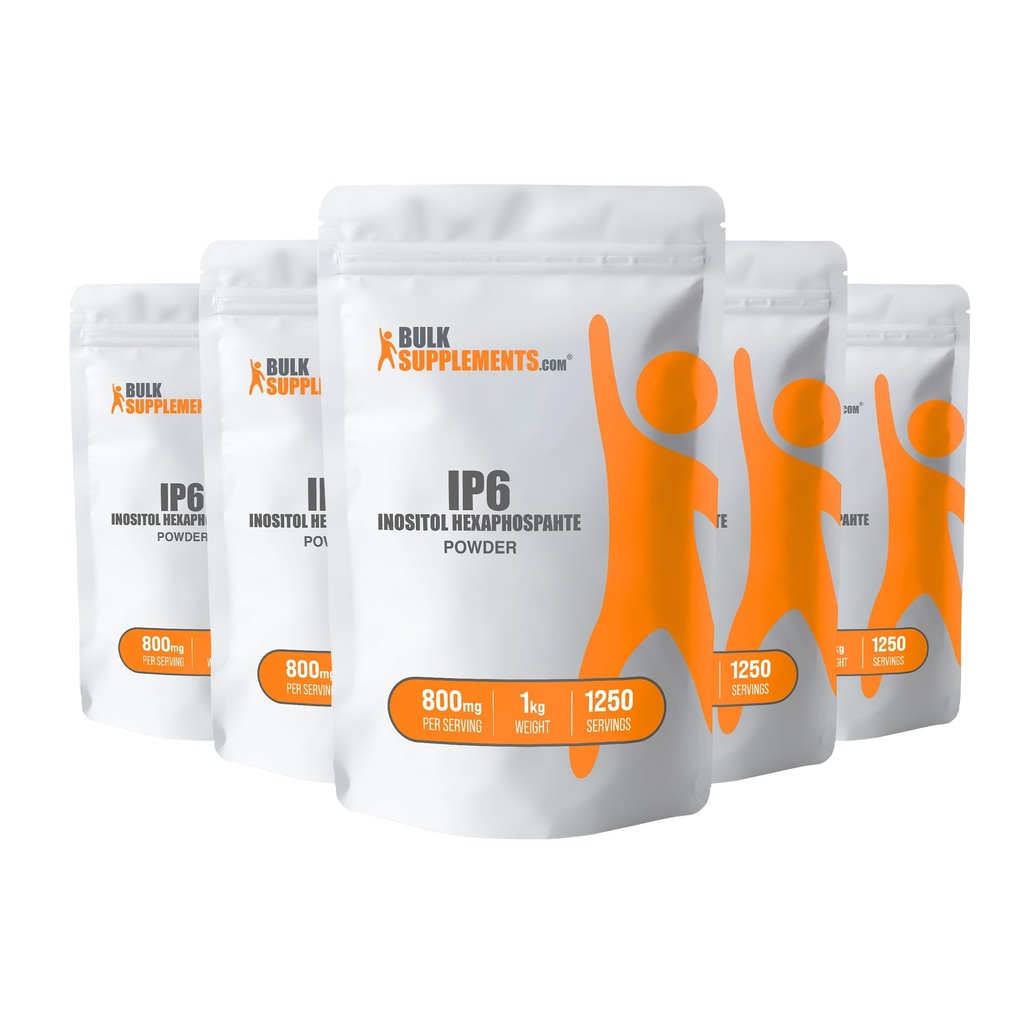 BulkSupplements.com IP6 Powder - Inositol Hexafosphate, IP6 Supplement - Inositol Supplement for Immune Support, Gluten Free, 800mg per Serving, 5kg (11 λίβρες) (Pack of 5)