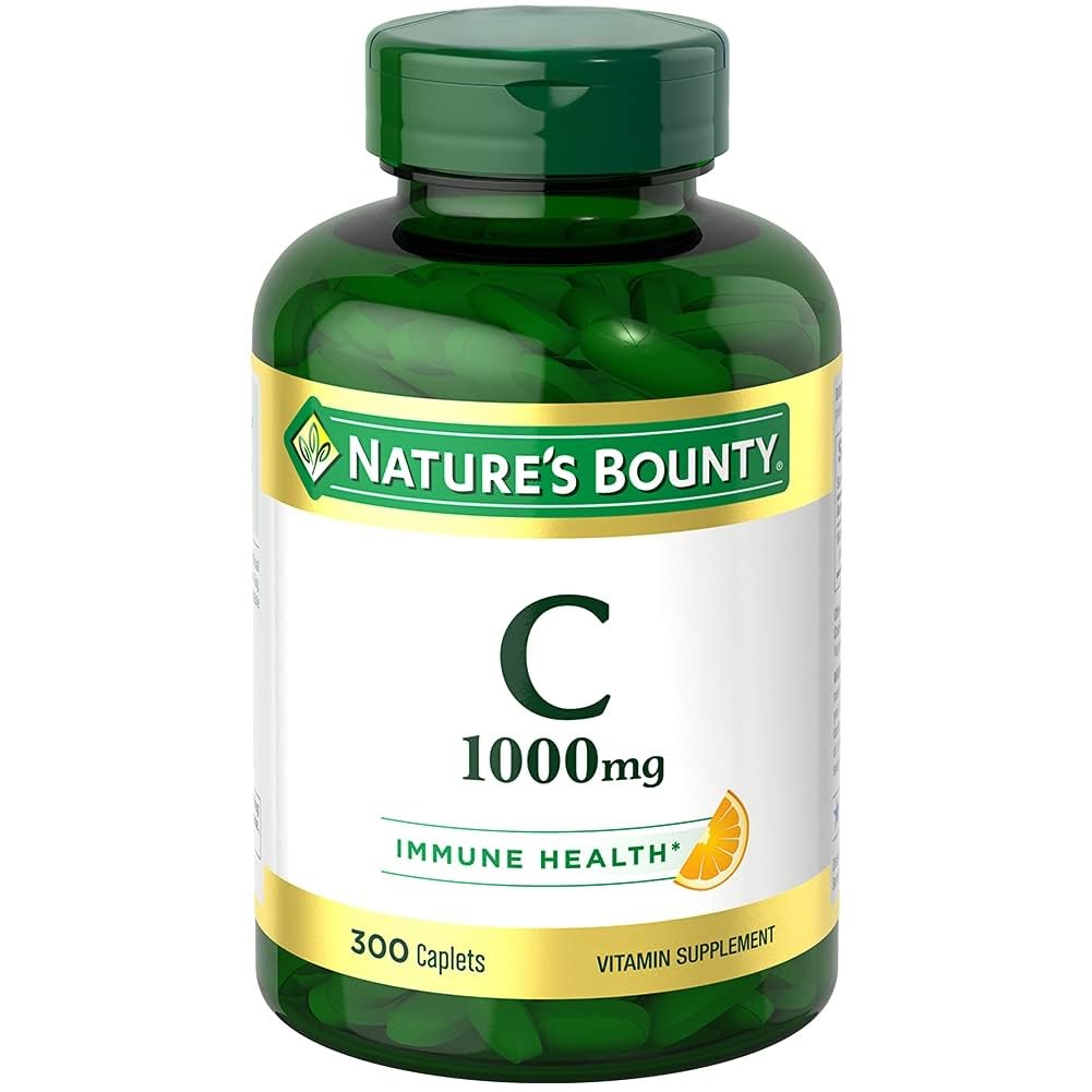 Vitamin C 1000mg, υποστηρίζει ανοσοποιητική και αντιοξειδωτική υγεία, συμπλήρωμα βιταμίνης C, 1 ανά ημέρα, 300 χορτοφαγικές αιγίδες