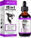 Dog Multivitamin Liquid - 15 in 1 Dog Vitamins Multivitamin, Support Skin & Coat, Heart, Bones and Joint Health, Pet Vitamins and Supplements (2 Fl Oz)