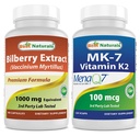 Best Naturals Bilberry Extract 1000mg & MK-7 Βιταμίνη K2 100 mcg