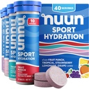 Nuun Sport Ηλεκτρολυτικά Δισκία με Μαγνήσιο, Ασβέστιο, Κάλιο, Χλωριούχο & Νάτριο, Χωρίς Γλουτένη & Vegan, Μικτές Γεύσεις, 4 Συσκευασία (40 Μερίδες Σύνολο)