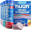 Nuun Sport Electrolyte Tablets with Magnesium, Calcium, Potassium, Chloride & Sodium, Gluten Free & Vegan, Mixed Flavors, 4 Pack (40 Servings Total)