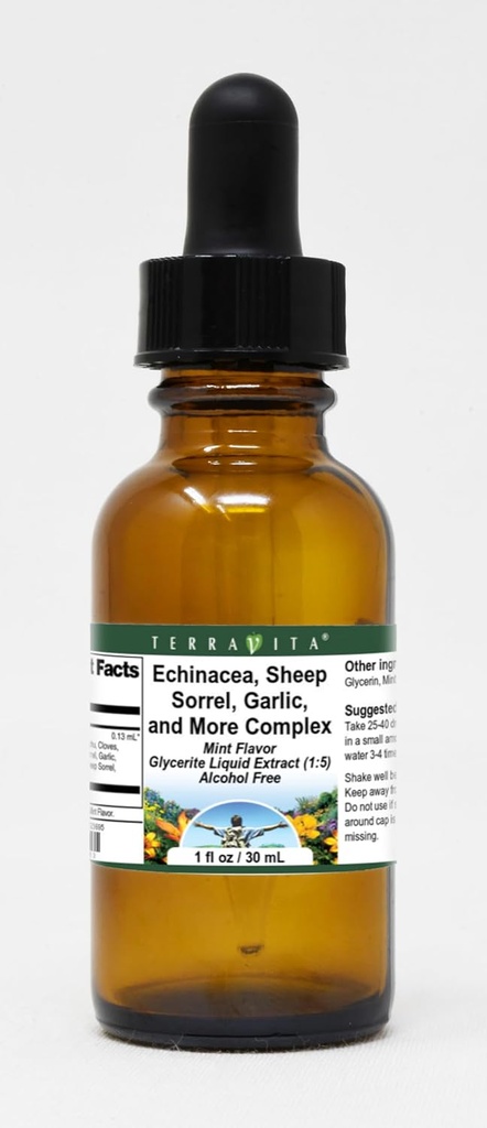 Terravita Echinacea, Sheep Sorrel, σκόρδο, και περισσότερο σύνθετο υγρό εκχύλισμα γλυκερίτη (1:5) - άρωμα μέντας (1 oz, ZIN: 523695)