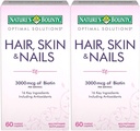 Nature's Bounty Optimal Solutions Hair, Skin & Nails Formula, 120 Coated Caplets (2 X 60 Count)
