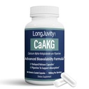 LongJuvity Calcium Alpha-Ketoglutarate Time Release AKG Supplement (1.000mg ανά υπηρεσία) - Υγεία των οστών, Αντιγήρανση & μακροζωία - Independently Lab Tested (60 Enteric Coated Capsules)