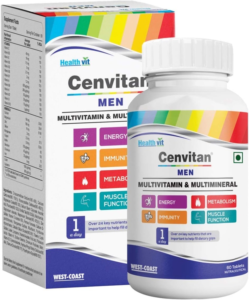 Cenvitan Multivitamin για άνδρες - 60 δισκία με 24 θρεπτικά συστατικά (βιταμίνες και ορυκτά) 