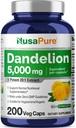 NusaPure Dandelion Root 20:1 Extract, 250 mg Ισοδύναμο με 5000mg 200 κάψουλες Veg (Vegan, Non-GMO)
