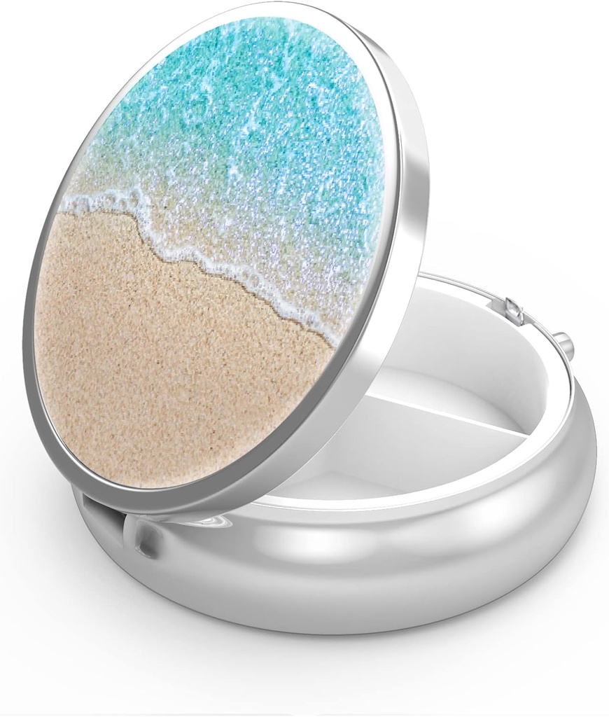 Κιβώτιο χαπιών 3 Διαμέρισμα μικρή θήκη χαπιών, Πόρτο για Pocket ή Purse Pill διοργανωτής χαπιών κάτοχος για να κρατήσει βιταμίνες, φαρμακευτική αγωγή, ιχθυέλαιο και συμπληρώματα (μπλε ωκεανός)