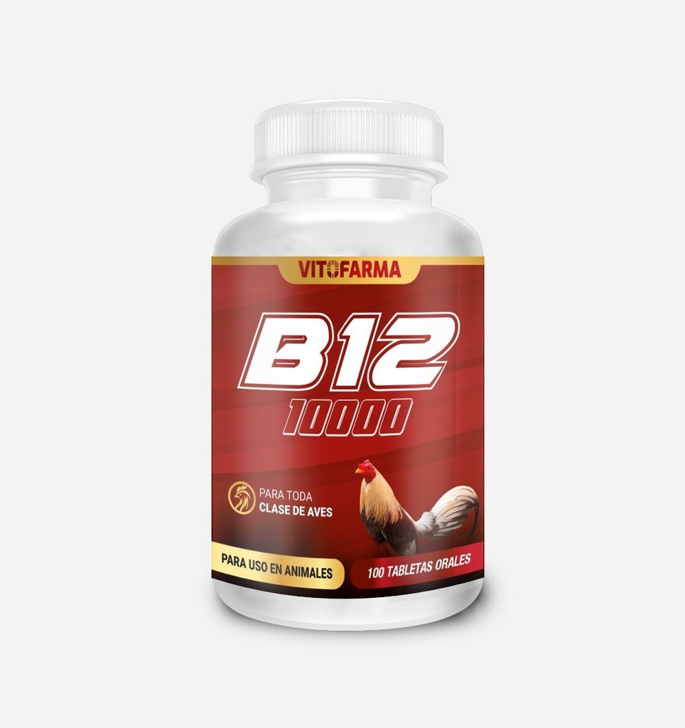 B-12 10000 για Roosters, Κοτόπουλα, Πουλερικά Βιταμίνες Φυσικό προϊόν - 100 tablets Υποστήριξη για την υγεία Roosters