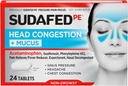 Sudafed PE Κεφαλή Συμφόρησης + Mucus Relief Tablets για την πίεση, τη συμφόρηση, & τον πονοκέφαλο, μη υπνηλία Αποσυμφορητικό με Acetaminophen, Guaifenesin & Phenylefrine HCI, 24 ct