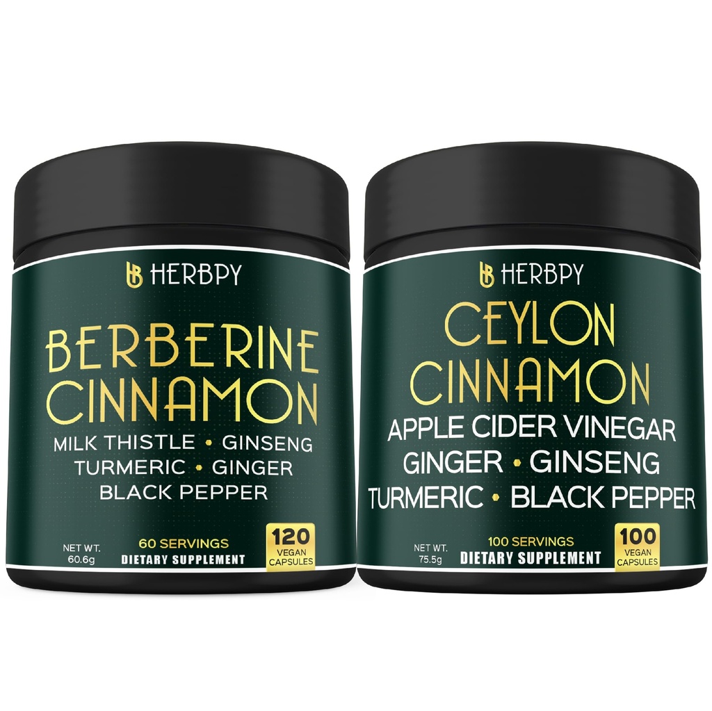 Bundle 7in1 Berberine HCl 97% Συμπληρώματα & 6in1 Premium Ceylon Cinnamon Συμπληρώματα