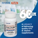 Major Oyster Shell Calcium with Vitamin D3 500 mg / 5 mcg (200 IU) - Calcium Supplement - 60 Tablets