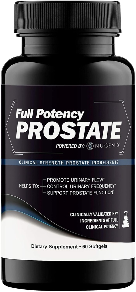 Nugenix Full Potency Prostate - Prostate συμπλήρωμα υποστήριξης για την υγεία των ανδρών, κλινική δύναμη, πριονισμένο Palmetto, αύξηση ροής ούρων και συχνότητα, και την υποστήριξη Prostate λειτουργία, 60 κάψουλες