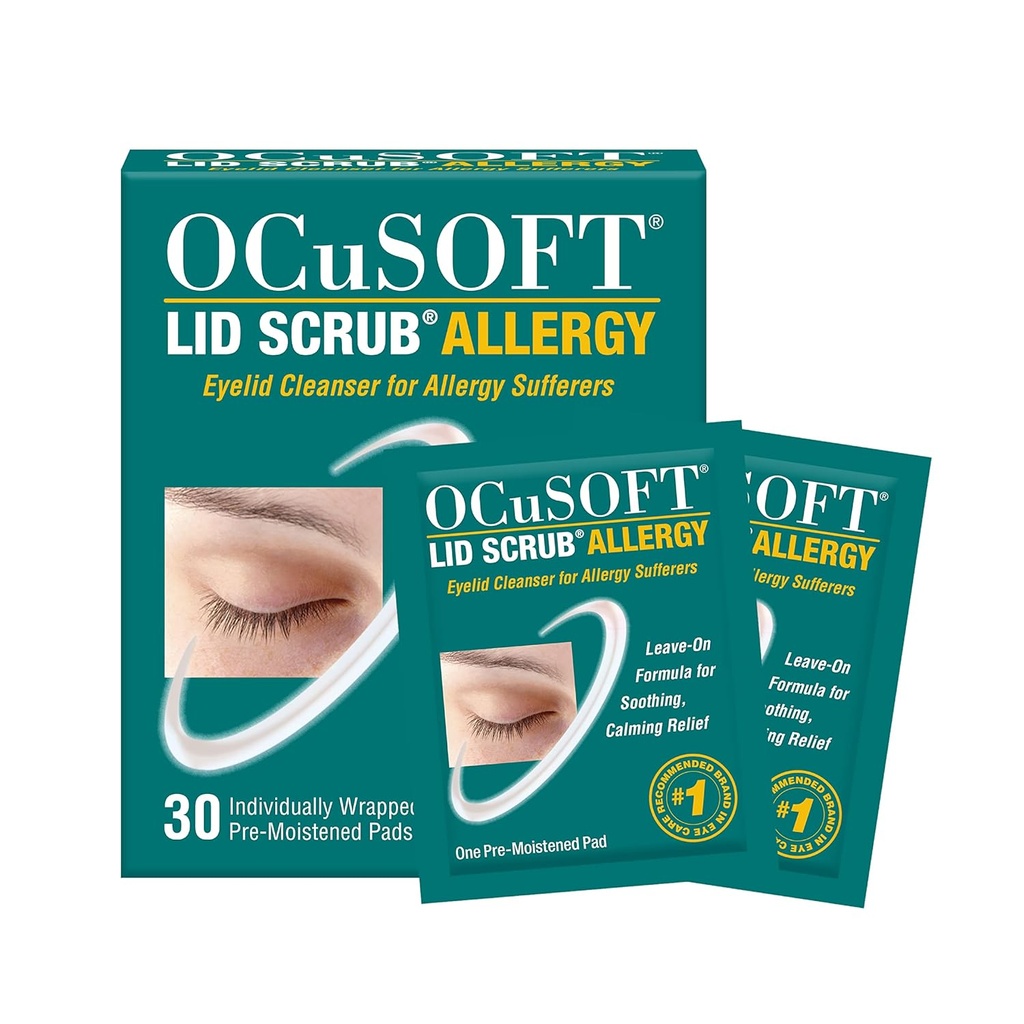 OCuSOFT Lid Scrub Allergy Eyelid Cleanser 30CT