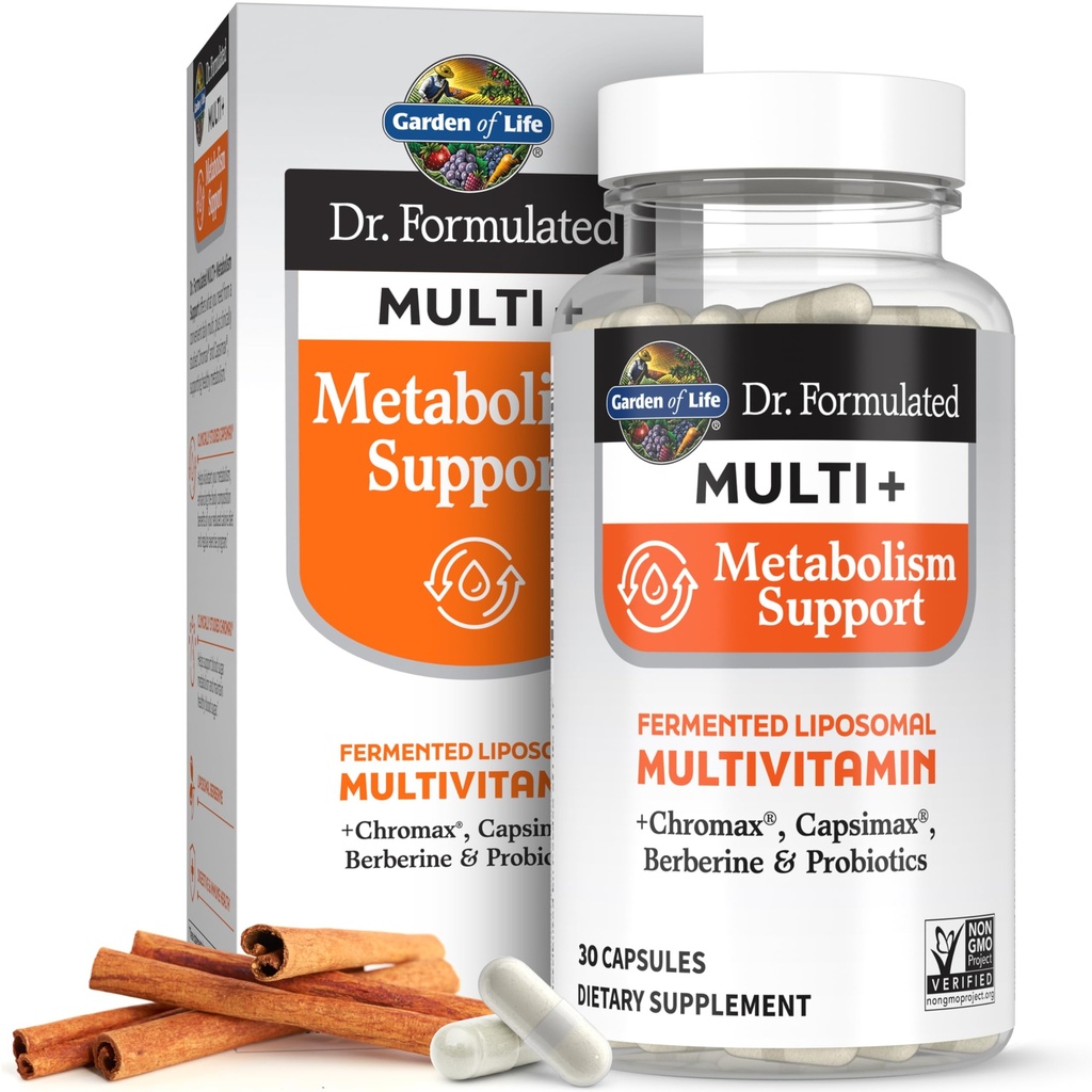 Κήπος Ζωής Dr. Formulated Multi+ Μεταβολισμός Υποστήριξη - Ζυμωμένη Λιποσωμική Πολυβιταμίνη + Chromax, Capsimax, Βερβερίνη & Προβιοτικά - 30 Κάψουλες