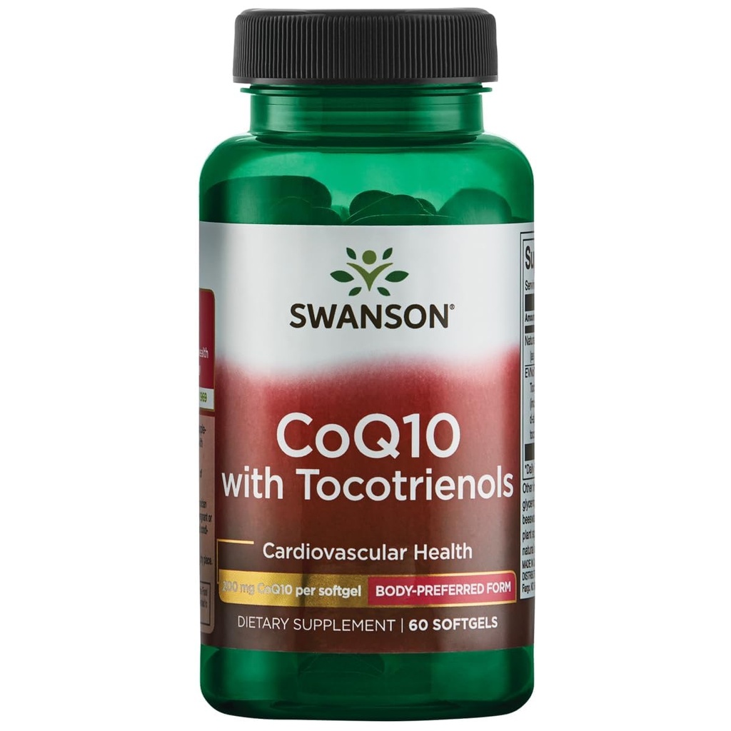 Swanson Coq10 200 μιλιγραμμάρια w/ 20 μιλιγραμμάρια Τοκοτριενόλες 200 μιλιγραμμάρια 60 Sgels