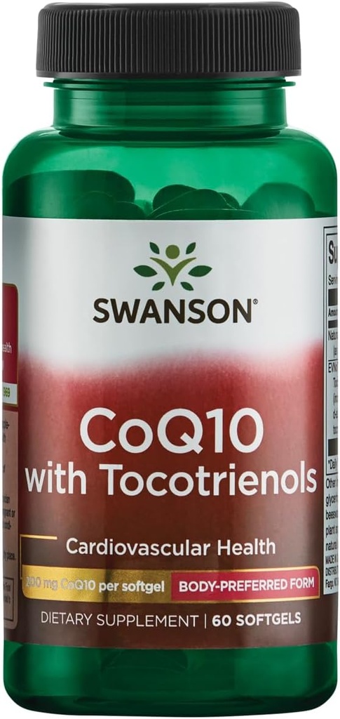 Swanson Coq10 200 μιλιγραμμάρια w/ 20 μιλιγραμμάρια Τοκοτριενόλες 200 μιλιγραμμάρια 60 Sgels