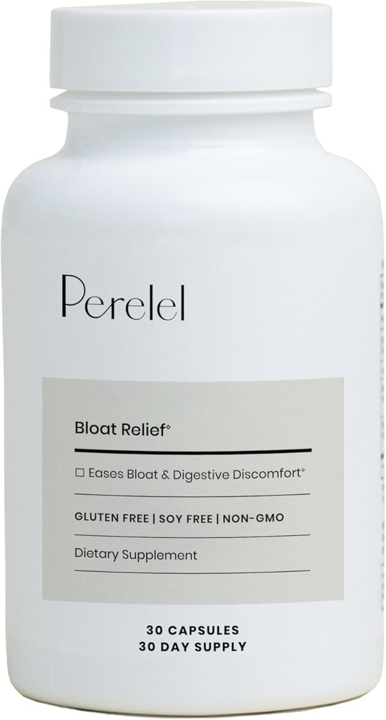 Perelel Digestive Health Supplement with Organic Ginger, Lemon Balm, & Fennel, to support Gut Health & Digestive Comfort, Botanical Supplement for Women & Men, Soy, Dairy & Gluten Free, 30 Χάπια