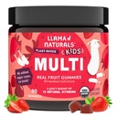 Llama Naturals Kids Multivitamin Gummies | Real Fruit, No Added Sugar Cane | Organic Vegan Toddler Whole Food Vitamins | Vitamin D, C & Beta Carotene Gummy Supplement | Strawberry 90 Ct (1-2 Months)