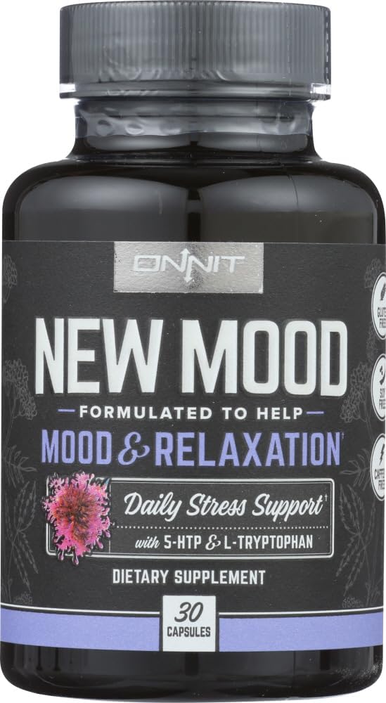 Onnit New Mood Dietary Supplement, Mood & Relaxation, Daily Stress Support, Gluten Free, 30 Capsules