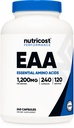 Nutricost EAA Κάψουλες 1200mg, 240 Κάψουλες - Απαραίτητα Αμινοξέα, 120 Μερίδες - Μη ΓΤΟ, Χωρίς Γλουτένη & Vegan
