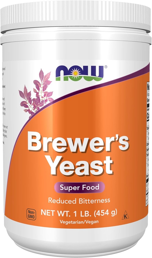 NOW Συμπληρώματα Τροφίμων, Brewer's Yeast Powder με φυσική παρουσία Πρωτεΐνης και B-Vitamins, 1-Pound