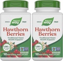 Nature's Way Herbal Hawthorn μούρα, Traditional Heart Health Support*, 100 Vegan Κάψουλες (Packing May Vary) (Pack of 2)